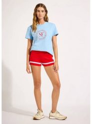 Seafolly Koszulka w kolorze błękitnym rozmiar: XS. Niebieskie bluzki Seafolly, xs, bez wzorów, z bawełny, bez kołnierzyka, bez ramiączek. Za 83.42 zł.