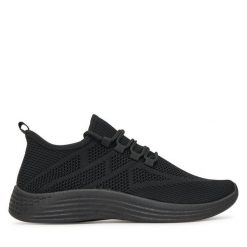 Sneakersy JENNY. Czarne trampki Jenny, bez wzorów, bez zapięcia. Za 79.99 zł.