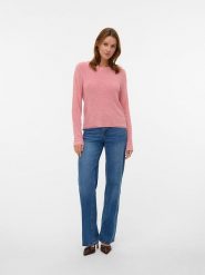 Vero Moda Sweter w kolorze jasnoróżowym rozmiar: XS. Różowe swetry Vero Moda, xs, bez wzorów, ze splotem, bez ramiączek. Za 65.95 zł.