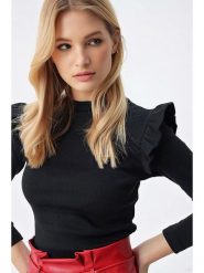 Trend Alacati Sweter w kolorze czarnym rozmiar: M. Czarne swetry Trend Alacati, m, bez wzorów, bez ramiączek. Za 48.39 zł.