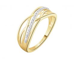 Pierścionek z żółtego złota z diamentami - 0,08 ct - próba 585. Żółte pierścionki Apart, z diamentem, złote. Za 3,359.00 zł.