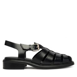 Sandały Vagabond Shoemakers. Czarne sandały Vagabond Shoemakers, bez wzorów, bez obcasa, na słupku, bez zapięcia. Za 629.99 zł.