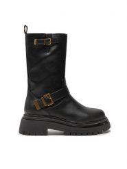 TWINSET Botki 242TCP042 Czarny. Czarne botki Twinset, bez wzorów, ze skóry, bez obcasa, na płaskiej podeszwie, bez zapięcia. Za 1,099.00 zł.