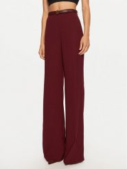 Elisabetta Franchi Spodnie materiałowe PA-061-47E2-V300 Bordowy Regular Fit. Czerwone spodnie materiałowe Elisabetta Franchi, bez wzorów, z materiału. Za 659.99 zł.