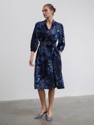 BGN Sukienka w kolorze granatowym rozmiar: 38. Niebieskie sukienki BGN, na imprezę, bez wzorów, z tkaniny, bez kołnierzyka, bez ramiączek, midi. Za 206.95 zł.