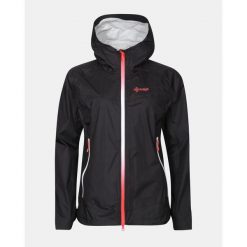 Damska kurtka typu hardshell Kilpi HURRICANE-W. Czarne kurtki sportowe Kilpi, bez wzorów, z hardshellu, bez kaptura, do biegania. Za 835.17 zł.