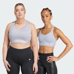 Biustonosz FastImpact Luxe Run High-Support. Szare bielizna sportowa Adidas, s, bez wzorów, z materiału. Za 349.00 zł.