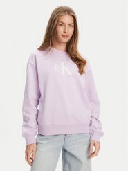 Calvin Klein Jeans Bluza Monologo LV047B234G Fioletowy Relaxed Fit. Fioletowe bluzy Calvin Klein Jeans, xs, bez wzorów, z bawełny, bez kaptura. Za 399.99 zł.