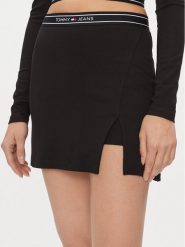 Tommy Jeans Spódnica mini DW0DW17436 Czarny Slim Fit. Czarne spódnice Tommy Jeans, xl, bez wzorów, z jeansu, mini. Za 169.99 zł.
