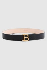 BALMAIN Pasek damski skórzany czarny 4cm B-Belt, Rozmiar 75. Czarne paski Balmain, bez wzorów, ze skóry. W wyprzedaży za 1,229.99 zł.