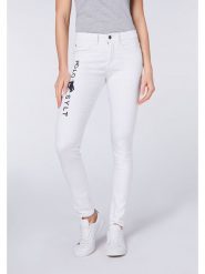 Polo Sylt Dżinsy - Comfort fit - w kolorze białym rozmiar: W28. Białe jeansy Polo Sylt, z aplikacjami. Za 110.04 zł.