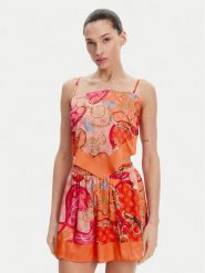 Guess Top E5GH02 WH4V0 Pomarańczowy Regular Fit. Brązowe topy Guess, xs, z aplikacjami, z syntetyku, bez kołnierzyka, bez ramiączek. Za 189.99 zł.