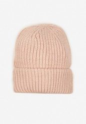 Różowa Czapka Beanie z Wiskozą z Prążkowanego Materiału Ozdobiona Metaliczną Nicią Temitana. Czerwone czapki Renee, z aplikacjami, z jeansu. Za 39.99 zł.