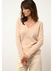 Just Cashmere Kaszmirowy sweter "Joan" w kolorze beżowym rozmiar: XL. Brązowe swetry Just Cashmere, xl, bez wzorów, z kaszmiru, bez ramiączek. Za 360.45 zł.