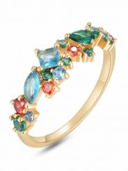 DI GIORGIO Pozłacany pierścionek z cyrkonią rozmiar: 58. Żółte pierścionki DI GIORGIO, z cyrkonią, pozłacane. Za 165.31 zł.