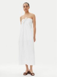 Herskind Sukienka letnia Chantelle 5568202 Biały Regular Fit. Białe sukienki Herskind, na lato, bez wzorów, z bawełny, bez kołnierzyka, bez ramiączek. Za 499.99 zł.