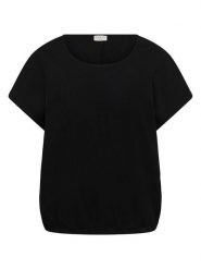 KAFFE curve Bluzka w kolorze czarnym rozmiar: 52. Czarne bluzki KAFFE curve, bez wzorów, z bawełny, bez kołnierzyka, bez ramiączek. Za 104.99 zł.