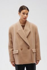 Wełniana marynarka w kolorze CAMEL - BEXLEY-S/M. Brązowe marynarki i żakiety Marsala, m, bez wzorów, z elastanu, eleganckie. Za 1,499.90 zł.