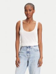 Calvin Klein Top LV044C345G Écru Regular Fit. Topy Calvin Klein, m, bez wzorów, z wiskozy, bez kołnierzyka, bez ramiączek. Za 349.99 zł.