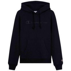 CHAMPION Bluza damska z kapturem dopasowana, czarna. Czarne bluzy Champion, uniwersalny, bez wzorów, z bawełny, z kapturem. Za 202.99 zł.