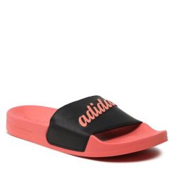 Klapki adidas. Czarne klapki Adidas, bez wzorów, bez obcasa. Za 99.99 zł.