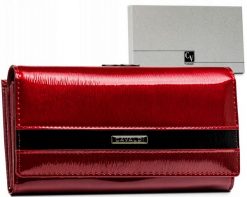 Portfel skórzany Cavaldi [DH] H24-FO-2-SH9 czerwony. Czerwone portfele 4U Cavaldi, bez wzorów, z lakierowanej skóry. Za 75.99 zł.