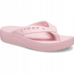 Japonki Dla Dorosłych Crocs Baya Platform Flip. Czerwone klapki Crocs, bez wzorów, z materiału, bez obcasa. Za 139.99 zł.