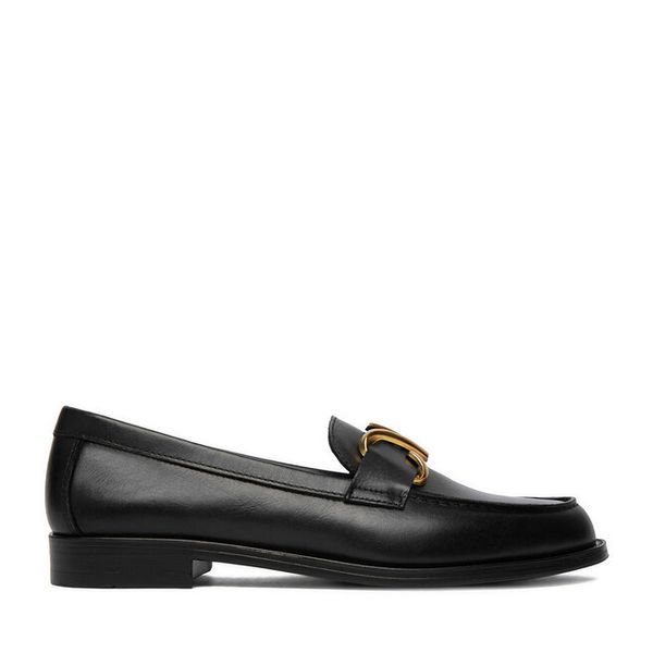 Lordsy GINO ROSSI. Czarne lordsy Gino Rossi, bez wzorów, bez obcasa, bez zapięcia. Za 279.99 zł.