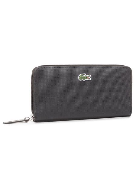 Lacoste Portfel L Zip Wallet NF2900PO Czarny. Czarne portfele Lacoste, bez wzorów, ze skóry. Za 249.99 zł.
