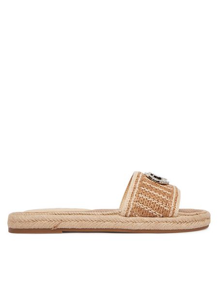 Guess Espadryle FLJKLI FAB03 Beżowy. Brązowe espadryle Guess, z aplikacjami, z syntetyku, bez obcasa, bez zapięcia. Za 356.99 zł.