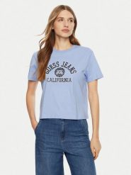 Guess Jeans T-Shirt W5RI43 K8HM0 Niebieski Regular Fit. Niebieskie t-shirty Guess Jeans, xl, z aplikacjami, z bawełny, bez kołnierzyka, bez ramiączek. Za 79.00 zł.
