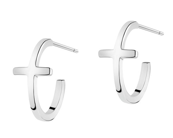 Kolczyki srebrne - krzyże, koła. Szare kolczyki Apart, srebrne. Za 129.00 zł.