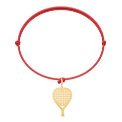 Bransoletka z pozłacaną zawieszką Rakieta do Padla 1,8 cm na cienkim czerwonym sznurku. Czerwone bransoletki Lilou, pozłacane. Za 129.00 zł.