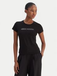 Armani Exchange T-Shirt XW002038 AF10356 UC001 Czarny Slim Fit. Czarne t-shirty Armani Exchange, m, bez wzorów, z bawełny, bez kołnierzyka, bez ramiączek. Za 239.99 zł.