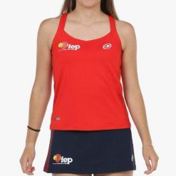 Bullpadel Exima Tank Top. Czerwone topy bullpadel, bez wzorów, bez kołnierzyka, bez ramiączek. Za 199.05 zł.