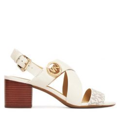 Sandały MICHAEL Michael Kors. Białe sandały MICHAEL Michael Kors, bez wzorów, bez obcasa, na słupku, bez zapięcia. Za 549.99 zł.