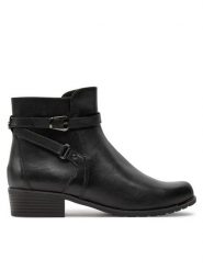 Caprice Botki 9-25308-43 Czarny. Czarne botki Caprice, bez wzorów, ze skóry, bez obcasa, na płaskiej podeszwie, bez zapięcia. Za 499.99 zł.