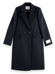 Scotch & Soda Płaszcz przejściowy w kolorze granatowym rozmiar: L. Niebieskie płaszcze Scotch & Soda, l, bez wzorów, z wełny, bez kaptura. Za 347.99 zł.