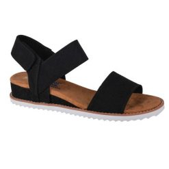 Sandały Skechers Model Desert Kiss Kolor Czarny. Czarne sandały Skechers, bez wzorów, bez obcasa, bez zapięcia. Za 199.99 zł.