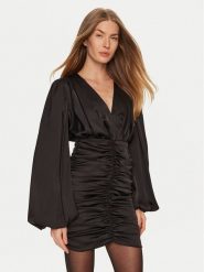 Eleh Sukienka koktajlowa E00199 Czarny Regular Fit. Czarne sukienki Eleh, s, bez wzorów, z syntetyku, wizytowe, bez kołnierzyka, bez ramiączek. Za 599.99 zł.
