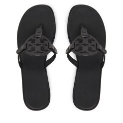 Japonki Tory Burch. Czarne klapki Tory Burch, bez wzorów, bez obcasa. Za 1,419.00 zł.