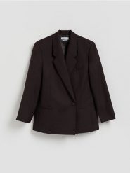 Marynarka z wełną - bordowy. Czerwone marynarki i żakiety Reserved, l, bez wzorów, z tkaniny. Za 329.99 zł.