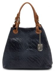 Lucca Baldi Skórzana torebka "Sarzana" w kolorze granatowym - 37 x 45 x 15 cm rozmiar: onesize. Niebieskie torby na ramię Lucca Baldi, bez wzorów, z materiału, przez ramię, bez dodatków. Za 260.99 zł.