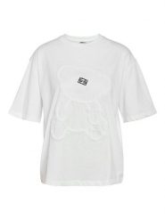 Noisy may Koszulka "Millie" w kolorze białym rozmiar: M. Białe bluzki Noisy may, m, bez wzorów, z bawełny, bez kołnierzyka, bez ramiączek. Za 69.75 zł.