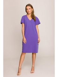 Stylove Sukienka w kolorze fioletowym rozmiar: M. Różowe sukienki Stylove, na co dzień, m, bez wzorów, bez kołnierzyka, bez ramiączek, midi, proste. Za 239.95 zł.