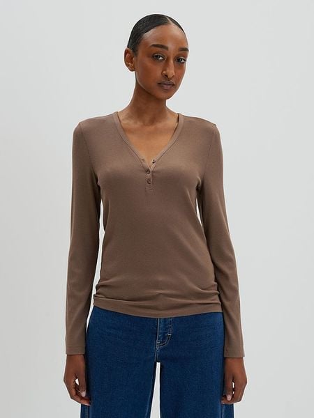 Someday Koszulka w kolorze brązowym rozmiar: 36. Brązowe bluzki someday., bez wzorów, bez kołnierzyka, bez ramiączek. Za 96.37 zł.