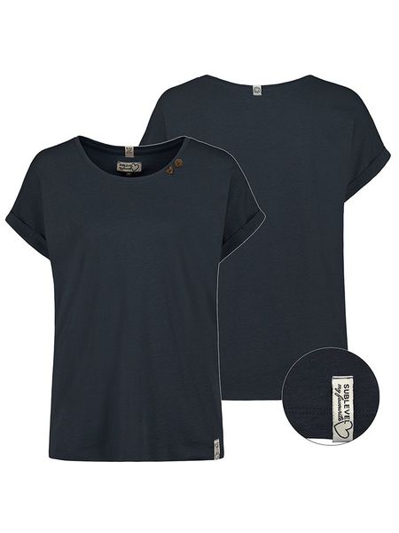 Sublevel Koszulka w kolorze granatowym rozmiar: S. Niebieskie bluzki Sublevel, s, bez wzorów, bez kołnierzyka, bez ramiączek. Za 48.05 zł.