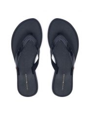 Tommy Hilfiger Japonki Th Scandi Shiny Summer Sandal FW0FW09446 Granatowy. Niebieskie klapki TOMMY HILFIGER, bez wzorów, ze skóry, bez obcasa. Za 189.99 zł.