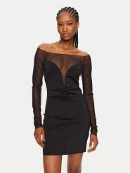 PINKO Sukienka koktajlowa Angres 103889 A208 Czarny Regular Fit. Czarne sukienki Pinko, bez wzorów, z syntetyku, wizytowe, bez kołnierzyka, bez ramiączek. Za 1,199.00 zł.