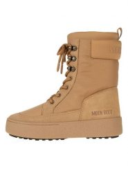 Moon Boot Skórzane botki "Ltrack Combat" w kolorze jasnobrązowym rozmiar: 37. Brązowe botki Moon Boot, bez wzorów, z materiału, bez obcasa, bez zapięcia. Za 489.95 zł.